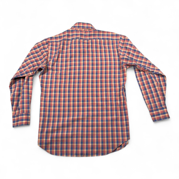 Vintage Kingsport Shirt Adult MEDIUM Brown Plaid Western Colorful Sears 80s - Picture 3 of 8